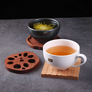 Posavasos de Madera de Nogal y Haya con Forma Irregular Creativa, Suministro de Fábrica, Posavasos de Madera para Bebidas, Café, Té - Product Image 2