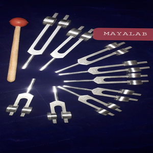 Juego de Diagnóstico con Diapasón Médico de Aluminio Plateado, Martillo de Goma, para Neurología, Otorrinolaringología y Examen Clínico, MAYALAB, Exportación Mundial - Product Image 1