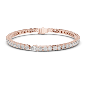Bracelets/Bangles de luxe en or rose 18 carats plaqué rhodium avec diamant brillant de 5,7 carats cultivé en laboratoire, pour usage quotidien, bureau ou mariage - Product Image 1