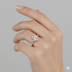 Anillo de compromiso con diamantes en forma de brújula - Product Image 2