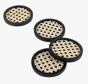 Posavasos de madera al por mayor para bebidas con soporte de hierro para mesa de café, decoración protectora de mesa, porta vasos para mesa de café - Product Image 4