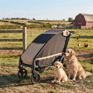 KS-6200 OEM/ODM Big Pet Stroller Dog Bike Trailer for Outdoor Adventures Independent Suspension Easy Folding - Product Image 1