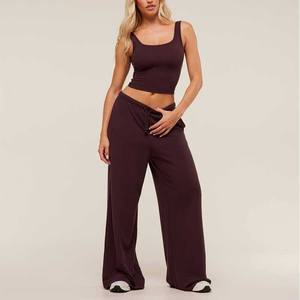 Pantalones Anchos de Hombre Color Morado Oscuro, Cintura Elástica con Cordón, Tejido Casual, Transpirable y Ligero para Primavera - Product Image 3