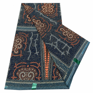 Tissu africain en coton batik bio, 6 yards, imprimés Ankara, tissu en coton cambric pour robe femme - Product Image 1