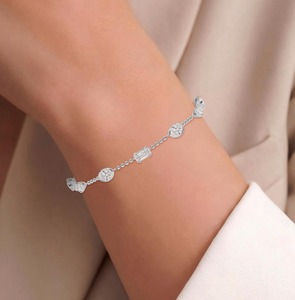 Dazzling 3.48 CTW Mixed Shape Lab Grown Diamond <b>Beaded</b> <b>Bracelet</b> in 9K Rose Gold - Product Image 3