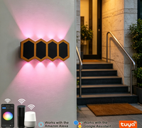 Lampe murale intelligente LED RGBW noire et or, 8W, contrôle par application TUYA, contrôle par téléphone Bluetooth, lampe murale décorative intelligente