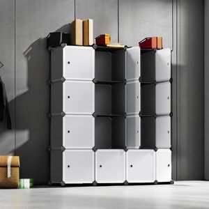 Sistema Modulare di Scaffali Neri a 12 Cubi per Organizzare il Tuo Spazio con Questo Efficiente Sistema di Librerie - Product Image 4