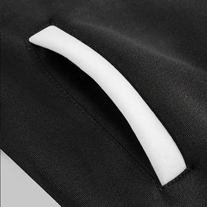 Chaqueta Varsity para Hombre, Manga Blanca, Color Sólido, Cierre de Botones, Estilo Casual para Otoño, Corte Regular, Material de Poliéster y Algodón - Product Image 4