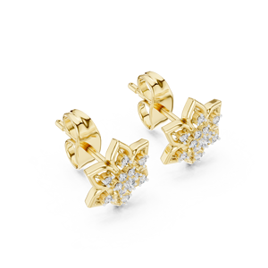 Pendientes de Diamantes Florales de Laboratorio de Última Tendencia, Engastados en Oro Amarillo de 18 Quilates, para Compromiso, Boda, Fiesta, Regalo de San Valentín, Uso Diario para Mujer - Product Image 2