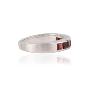 Elegant Design Princess Cut Natural <b>Garnet</b> Half Eternity Band 925 Sterling <b>Silver</b> Channel Set Gemstone Unisex <b>Ring</b> Jewelry - Product Image 5