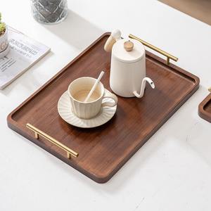 Plateau de service rustique en bois – Plateau de cuisine polyvalent pour le thé, le café, le petit-déjeuner, les collations, usage domestique - Product Image 5