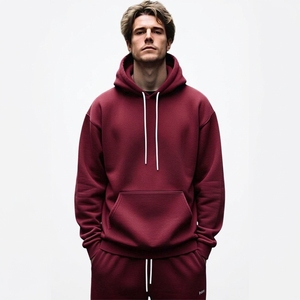Ensemble de survêtement à capuche pour homme, couleur unie, manches longues, décontracté, respirant, sweat-shirt et pantalon de survêtement en coton, vêtements d'automne - Product Image 5
