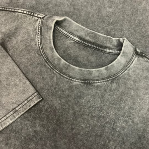 เสื้อยืดโอเวอร์ไซส์สีดำสำหรับผู้ชาย คอกลม แขนสั้น ไซส์ใหญ่ ผ้าฝ้ายเจอร์ซีย์ 100% เป็นมิตรกับสิ่งแวดล้อม ระบายอากาศได้ดี ไม่หดตัว ซักแบบแอซิดวอช - Product Image 2