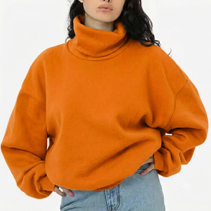 เสื้อสเวตเชิ้ตโอเวอร์ไซส์คอเต่าสำหรับผู้หญิงไซส์ใหญ่ ทรงหลวมไหล่ตก สไตล์สตรีทแวร์สำหรับฤดูหนาว จากผู้ผลิต - Product Image 1