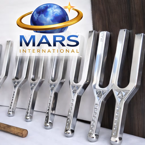 Diapason géant MARS avec clé ADN, diapason thérapeutique géant, son du chakra racine, ensemble de 7 pièces - Product Image 1