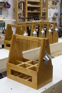 Wooden Picnic 6 Bottle Beer Carrier Holder Caddy Beers Pine Wood Tote Unfinished for Craft Wood <b>Crate</b> with Handle - Product Image 6