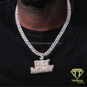 Bold 47 <b>Number</b> Pendant Enhanced With Lab grown Diamond Iced Style Stone Design Contemporary Statement Jewelry For Wholesale - Product Image 2