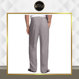 Pantalon imperméable en tissu Oxford léger de qualité supérieure, mélange viscose-lin, coupe large, pour hommes, avec logo personnalisé, vendu dans le monde entier - Product Image 2