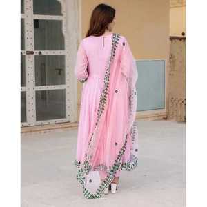 ENSEMBLE DE COSTUME ANARKALI BRODÉ Rose Blush TD-Rose Blush - Product Image 3