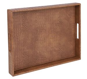 ชุดถาดหนังเทียมหรูหราพร้อมที่จับโลหะสำหรับตกแต่งร้านอาหารโรงแรม - Product Image 1