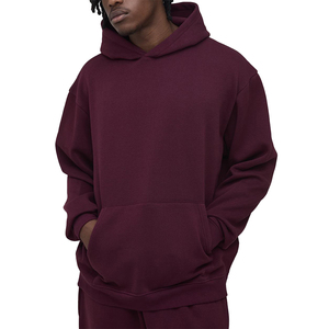 New Arrival High GSM Cold Winter 100% Cotton Fleece <b>Hoodies</b> Custom Own Design and logo Solid <b>Burgundy</b> <b>for</b> <b>Men</b> - Product Image 4