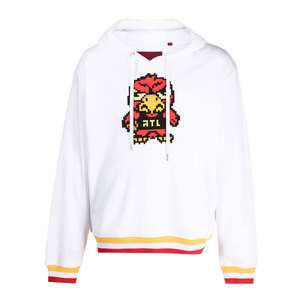 Sweat à capuche personnalisé en coton épais délavé à l'acide, effet vieilli et décoloré, en molleton bouclette imprimé léopard, manches longues pour homme, idéal pour l'hiver - Product Image 1