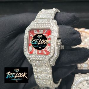 Squared Quartz Stainless Steel Watch Sapphire Crystal Bezel Analog Roman Numeral Dial Rhinestone Strap Luxury Fashion <b>Date</b> - Product Image 4