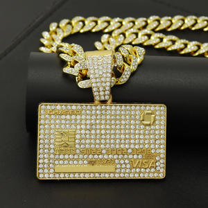 Collar Hip Hop con Colgante de Tarjeta de Crédito, Diamante Moissanita, Cadena Cubana de Plata 925 - Product Image 2