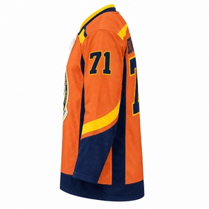 Custom Vibrant Orange <b>Ice</b> <b>Hockey</b> <b>Jersey</b> Sublimation Lace Up V Neck Stitched Team Uniform Oversized Breathable Heavyweight <b>Jersey</b> - Product Image 3