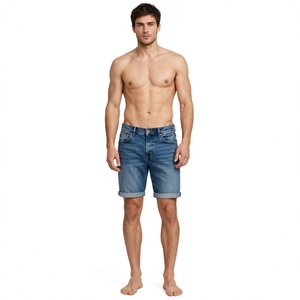Pantalones Cortos Bermuda de Mezclilla Lavada 100% Algodón para Hombre, Cintura Media, Cierre de Botones, Estilo Casual con Bolsillos, Tejido de BD - Product Image 5