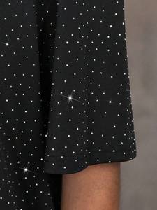 เสื้อยืดโอเวอร์ไซส์สีดำประดับคริสตัลวิบวับ สไตล์ฮิปฮอป สตรีทแวร์ สำหรับผู้ชาย - Product Image 6