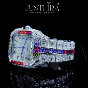 Montre de sport de luxe pour homme en acier inoxydable, étanche, avec diamant Moissanite et quartz, très demandée, disponible à la vente - Product Image 3