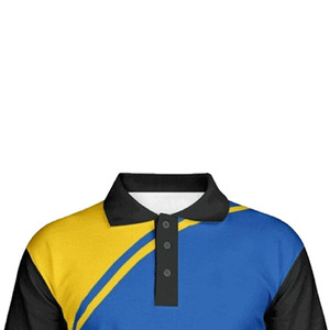 Camiseta Polo de Manga Corta para Hombre, Estampado Geométrico Azul y Amarillo, Tejido de Poliéster de Secado Rápido, Ropa Deportiva Informal - Product Image 6