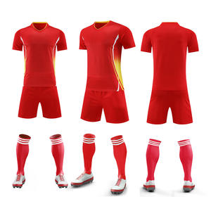 Maillots de football unisexes personnalisés, ensembles de tenues de football à séchage rapide, 100% polyester, logo à pois sur le devant, ensemble de vêtements de football - Product Image 4
