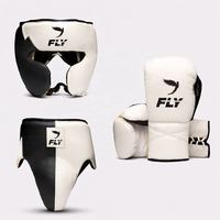 Ensemble de boxe personnalisé dernière génération, fabrication en usine, best-seller : Gants de boxe professionnels en cuir, protège-tête et protège-glandes.
