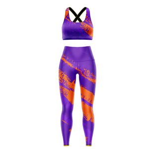 Wholesale Sports Wear Sublimation Printing Yoga Wear Ladies Sports <b>Bra</b> and Leggings Set Made In Spandex polyester Material - Product Image 4