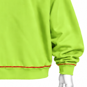 เสื้อฮู้ดปักลายดอกไม้สีเขียวมะนาว ทรงโอเวอร์ไซส์ มีกระเป๋าจิงโจ้ สไตล์ลำลอง สตรีทแวร์ สำหรับฤดูหนาว - Product Image 5