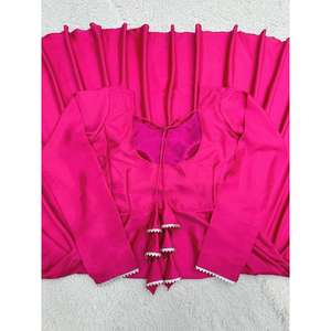 PANTALON ROBE DE TRAVAIL FANTAISIE EN DENTELLE SATIN BORDER AVEC DUPATTA ROSE - Product Image 3