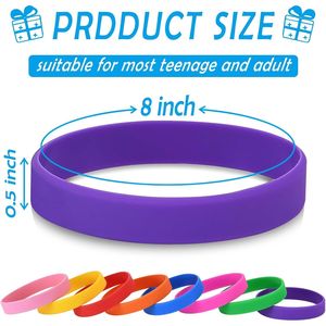 Braccialetti in Silicone Monocolore, Set da 20 Pezzi, Bracciali Elastici in Gomma Colorata per Donne, Uomini, Adolescenti, Regali Promozionali - Product Image 2
