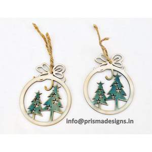 เครื่องประดับตกแต่งต้นคริสต์มาสไม้สนแบบเรียบง่าย ตัดด้วยเลเซอร์ ขายส่ง ของตกแต่งต้นคริสต์มาสไม้ สำหรับตกแต่งในช่วงเทศกาล - Product Image 1