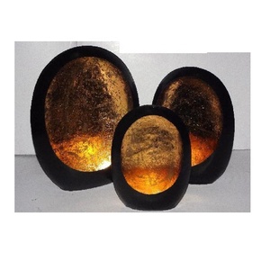 Modern Two Tone Votive in <b>Copper</b> Leaf and Black Tea Light <b>Candle</b> <b>Holder</b> for Diwali Christmas Party Wedding Decor Metal Crafts - Product Image 2