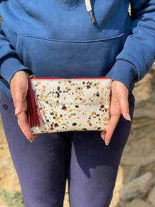 กระเป๋าเงินหนังวัวคล้องมือ,กระเป๋าเงินหนังสำหรับใส่บัตรเครดิตกระเป๋าถือคลัทช์คล้องข้อมือหนังกระเป๋าคลัตช์ขนสัตว์แบบมีสไตล์ - Product Image 2