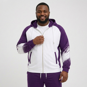 Wholesale Men's Full Zip Hoodie Custom Printed Men Hooded <b>Jacket</b> Printed French Terry Zip-up Hood Men Breathable Zipper Hoodies - Product Image 1