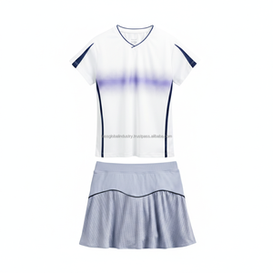 Uniforme de badminton pour femmes, manches courtes plissées, respirant, sur mesure, OEM, vente en gros - Product Image 3