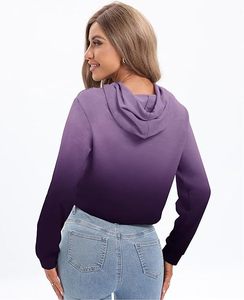 Sudadera con Capucha Corta Personalizada para Mujer, Sudadera Holgada de Felpa para Damas - Product Image 2