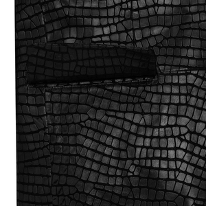 Blazer en cuir PU noir gaufré croco pour homme, coupe ajustée, simple boutonnage - Product Image 6