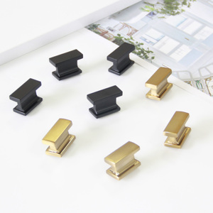 Premium Quality Modern Zinc Alloy Cabinet Knob Minimalist Geometric <b>Pull</b> for Kitchen Bathroom Nightstands Furniture Black <b>Gold</b> - Product Image 3