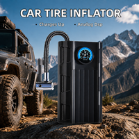 Compresseur d'air portable électrique rechargeable 12V pour voiture, gonfleur de pneus sans fil avec manomètre analogique pour voiture et moto