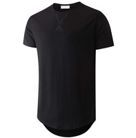 T-shirt long pour homme de haute qualité, respirant, 220 GSM, coton doux, manches courtes, norme d'exportation, faible MOQ