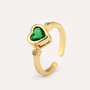 Anillo QIKU Vintage de Compromiso a la Moda con Piedras Preciosas y Circón, Chapado en Oro de 18K sobre Cobre para Mujeres, Hombres y Niños - Product Image 3